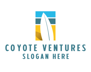 Surfboard Surf Beach logo design