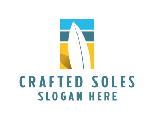 Surfboard Surf Beach logo design