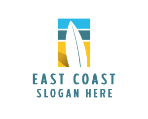 Surfboard Surf Beach logo design