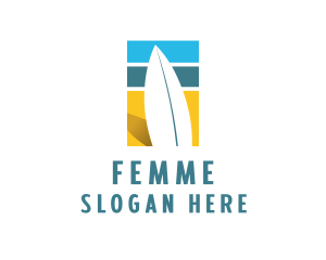 Surfboard Surf Beach logo design