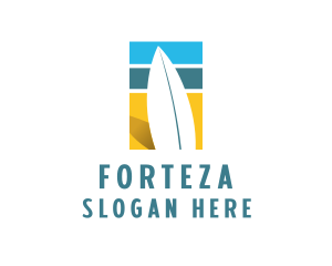 Surfboard Surf Beach logo design