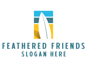 Surfboard Surf Beach logo design