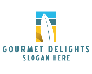 Surfboard Surf Beach logo design