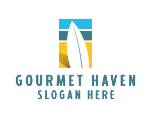 Surfboard Surf Beach logo design