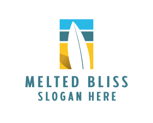 Surfboard Surf Beach logo design