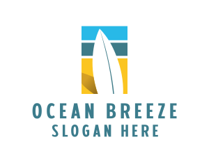 Miami - Surfboard Surf Beach logo design