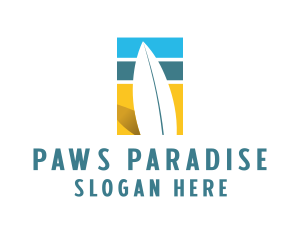 Surfboard Surf Beach logo design