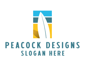 Surfboard Surf Beach logo design