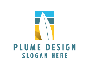 Surfboard Surf Beach logo design