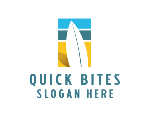 Surfboard Surf Beach logo design