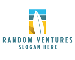 Surfboard Surf Beach logo design