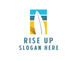 Surfboard Surf Beach logo design