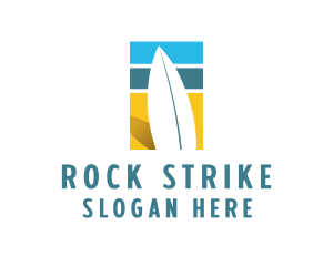 Surfboard Surf Beach logo design