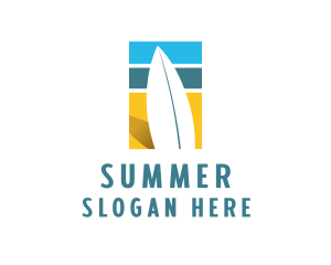 Surfboard Surf Beach logo design