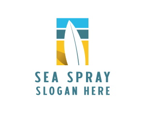 Surfboard Surf Beach logo design