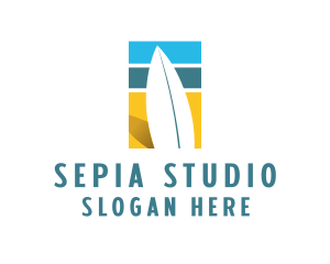 Surfboard Surf Beach logo design