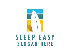 Surfboard Surf Beach logo design