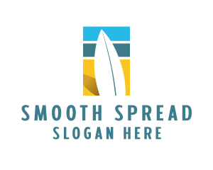 Surfboard Surf Beach logo design