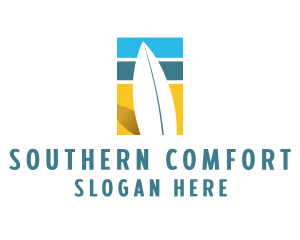 Surfboard Surf Beach logo design