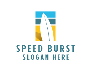 Surfboard Surf Beach logo design