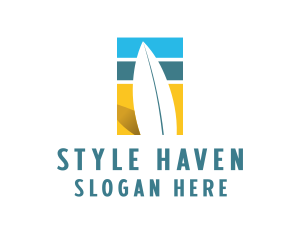 Surfboard Surf Beach logo design