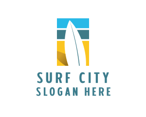 Surfboard Surf Beach logo design