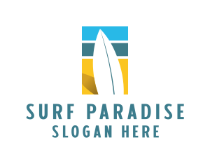 Surfboard Surf Beach logo design