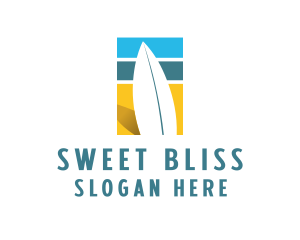 Surfboard Surf Beach logo design