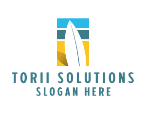 Surfboard Surf Beach logo design