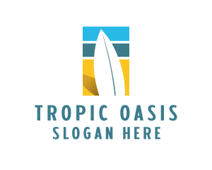 Surfboard Surf Beach logo design