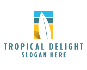 Surfboard Surf Beach logo design