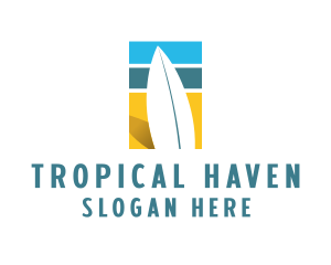 Surfboard Surf Beach logo design