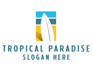 Hawaii - Surfboard Surf Beach logo design