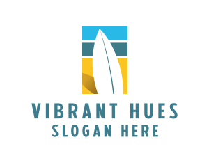 Surfboard Surf Beach logo design