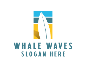 Surfboard Surf Beach logo design