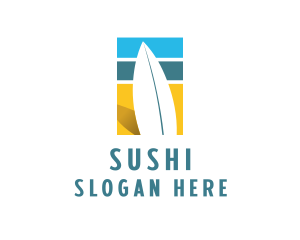 Surfboard Surf Beach logo design