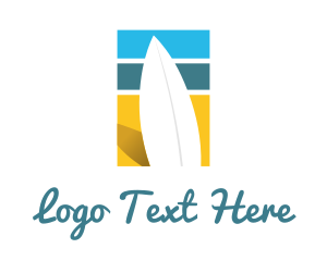 Miami - Surfboard Surf Beach logo design