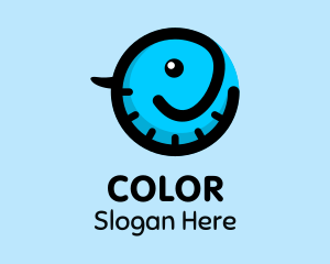 Cute Blue Elephant  Logo