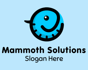 Mammoth - Cute Blue Elephant logo design