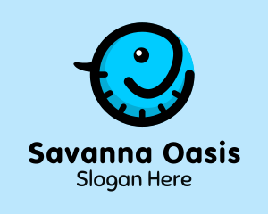 Cute Blue Elephant  logo design