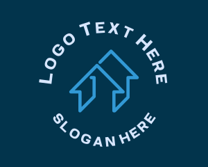 Minimal - Minimalist Blue House logo design