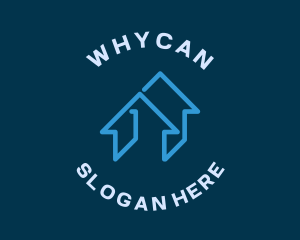 Roof - Minimalist Blue House logo design