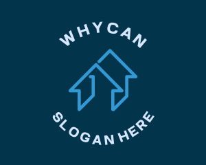 Architecture - Minimalist Blue House logo design