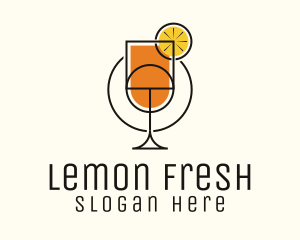 Lemon - Geometric Lemon Cocktail logo design