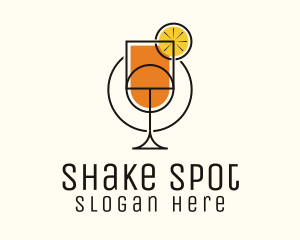 Shake - Geometric Lemon Cocktail logo design