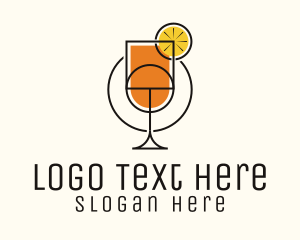 Sleek - Geometric Lemon Cocktail logo design