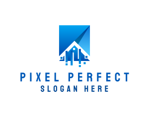 Technology Pixel House logo design