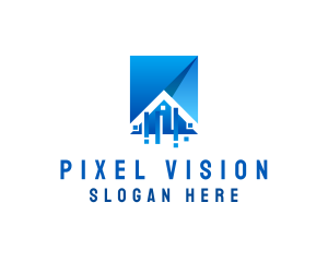 Technology Pixel House logo design