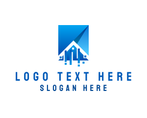 Game - Technology Pixel House logo design