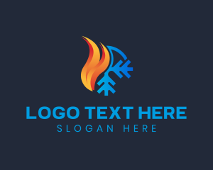 Snow - Fire Snowflake Temperature logo design